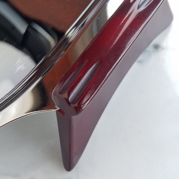 Vintage Glo Hill MCM Chrome Tray with Bakelite Burgundy Handles/Legs - Picture 3 of 4